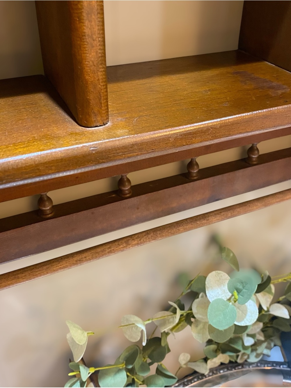 Vintage Larger Wood Hanging Wall Shelf Cabinet Display Hearts Farmhouse Cottage - Picture 10 of 13